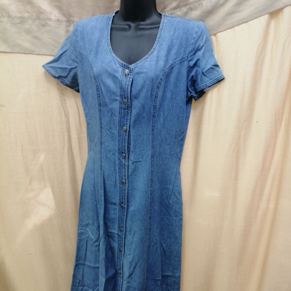 Vtg d.frank Jean Button Dress 4 Cottagecore - Picture 9 of 12